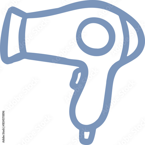Hair dryer hand drawn doodle