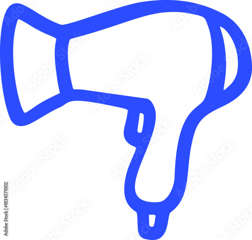 Blue hand drawn hair dryer