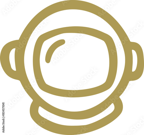 Astronaut Helmet Doodle Element