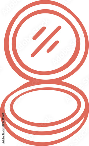 Red Doodle Compact Mirror