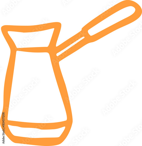 Turkish coffee pot doodle element