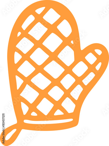 Oven mitt doodle kitchen element