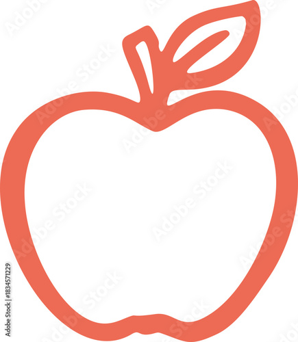 Simple red apple doodle