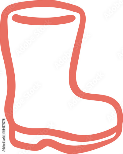 Doodle Rain Boot Outline