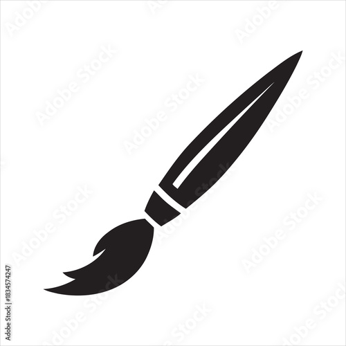 Paintbrush Icon – Artistic Silhouette Vector
