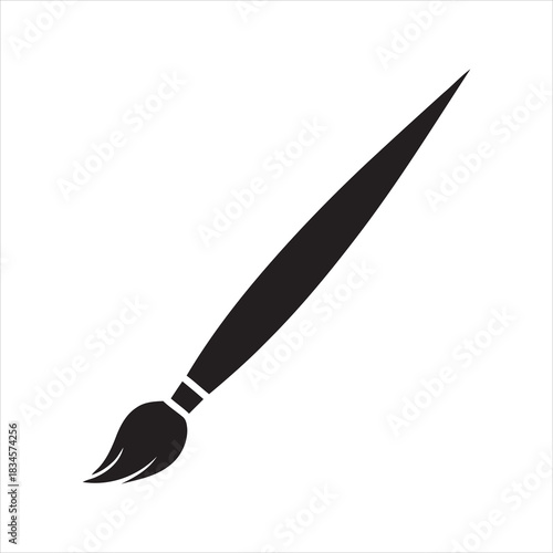 Paintbrush Icon – Artistic Silhouette Vector