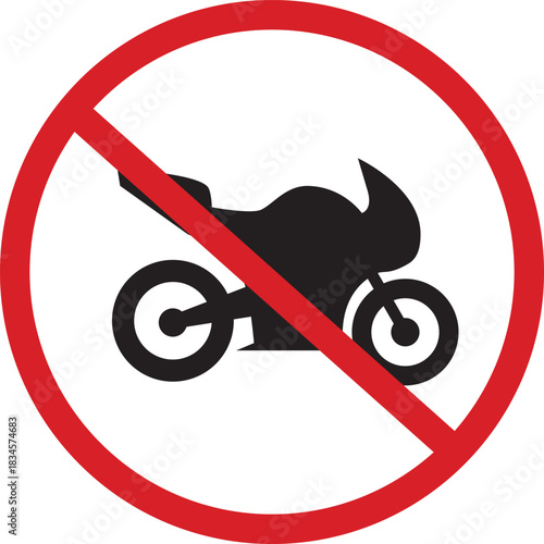No Motorcycles Allowed Prohibition Road Sign Icon
