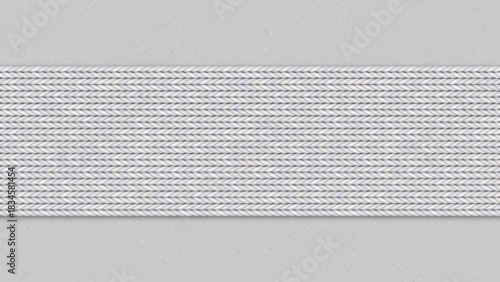 White knitted fabric striped seamless pattern on concrete grainy texture background