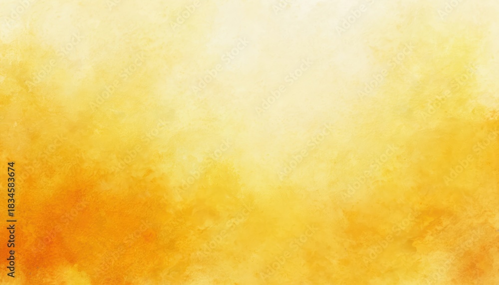 Obraz premium Bright yellow watercolor wash with textured gradient effect. Soft orange hues blend into light yellow. Great for abstract art design backgrounds.