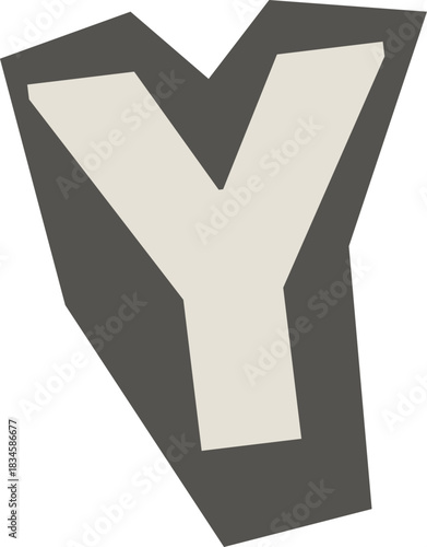 Blocky Letter Y Graffiti Shape
