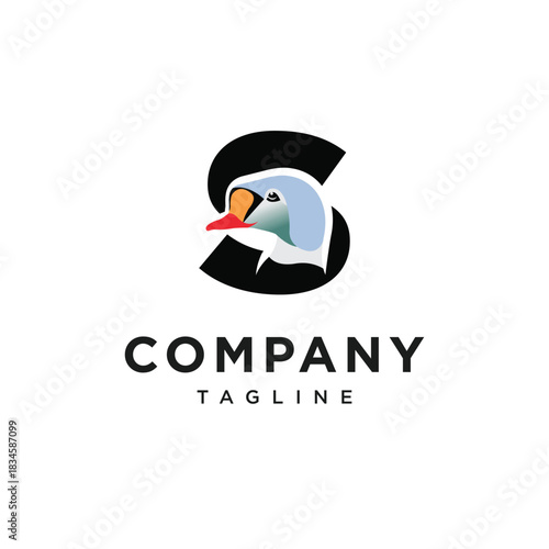 Letter S King Eider Logo Icon Vector