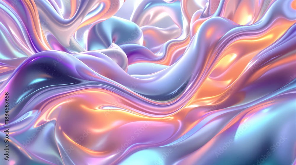 Fototapeta premium Abstract Liquid Glass Art in Organic Shapes, Modern Fluid Design, Contemporary Art Style, Minimalist Artwork