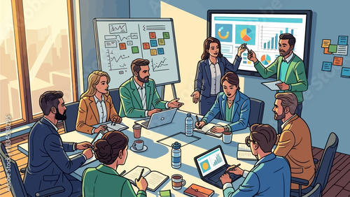 Business Meeting Collaborative Teamwork in the Modern Workplace