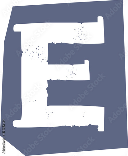 Grunge Letter E Block