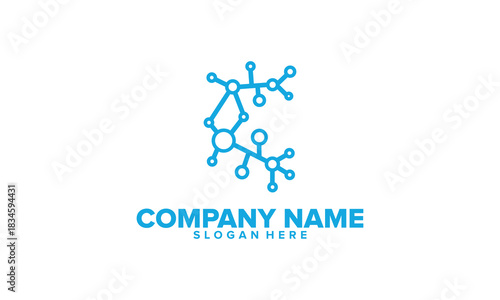 Abstract Molecular Structure Logo Design.