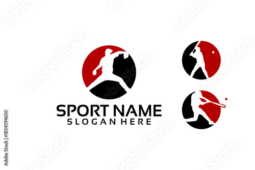 Dynamic Sports Logo Design Featuring Athlete Silhouettes in Action.