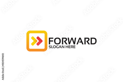 Forward logo with arrows and text for business growth.