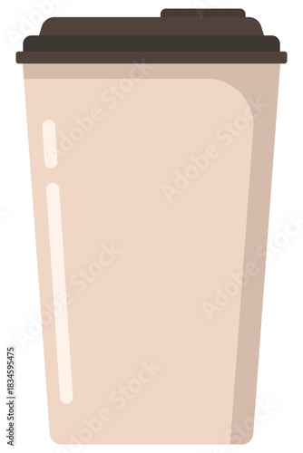 Paper coffee cup flat icon isolated on white background.