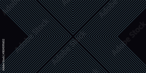 Dark blue abstract background with shining geometric lines. Modern shiny blue rounded square lines pattern. Elegant graphic design. Futuristic technology concept