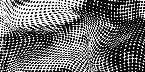 Dotted gradient halftone background. Horizontal seamless dots pattern in pop art style. Abstract modern stylish texture. Vector illustration, eps10