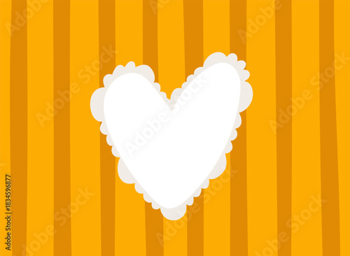 Scalloped Heart on Striped Background