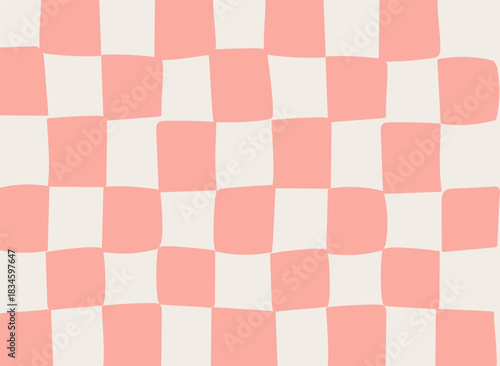 Wavy Checkerboard Pattern Background