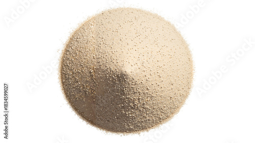 circle of white sand on transparent background
