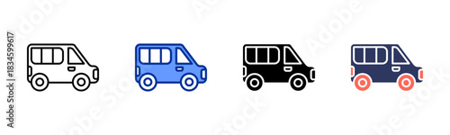 Van icon set multiple style collection