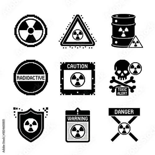 Hazard and radioactive safety icons