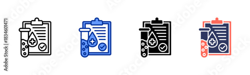 Blood Test icon set multiple style collection