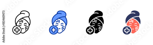 Acne icon set multiple style collection