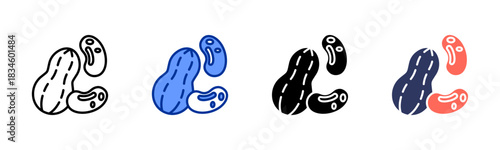 Nuts icon set multiple style collection