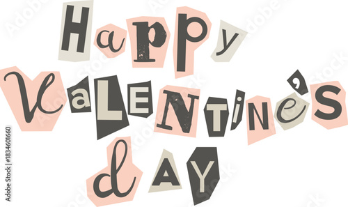Cutout Lettering Happy Valentine Day