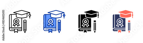 Dissertation icon set multiple style collection