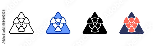 Radiation icon set multiple style collection