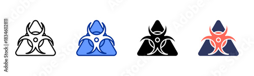 Biohazard icon set multiple style collection