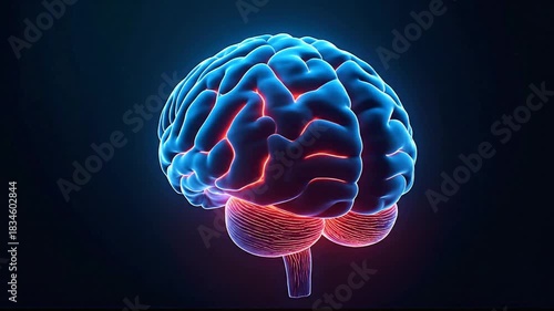 Wallpaper Mural Animated Brain Model Showing Neural Pathways in a Digital Illustration Torontodigital.ca