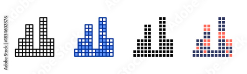 Periodic Table icon set multiple style collection