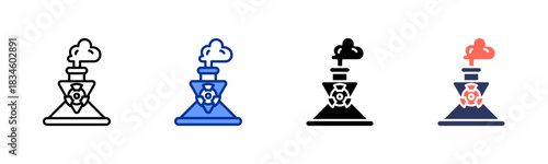 Nuclear Energy icon set multiple style collection