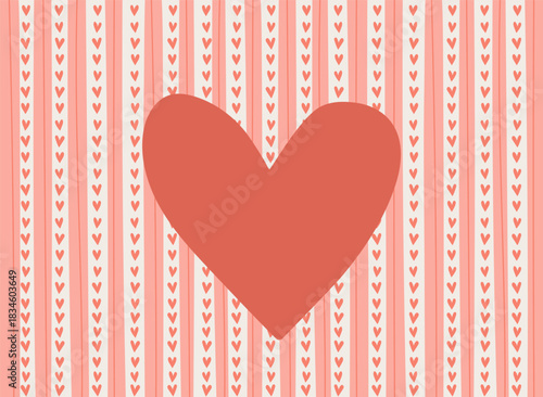 Heart With Vertical Pattern Background