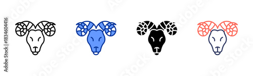 Aries icon set multiple style collection