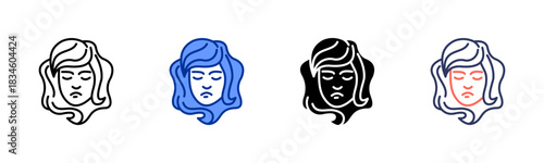 Virgo icon set multiple style collection