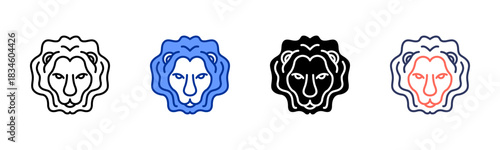 Leo icon set multiple style collection
