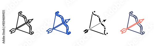 Sagittarius icon set multiple style collection