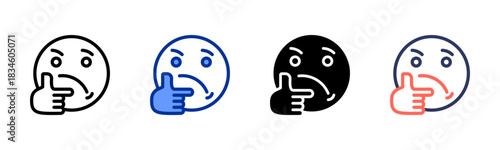 Confusion icon set multiple style collection