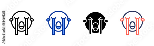 Crying icon set multiple style collection