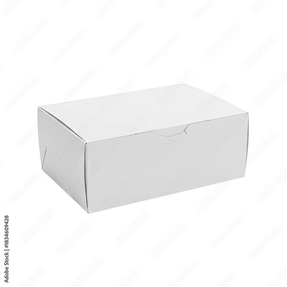 Naklejka premium White cardboard box mockup closed view for product packaging on transparent backdrop