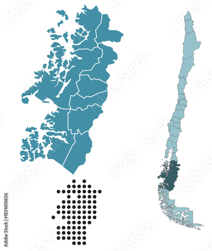 Set maps of Aysén Region
