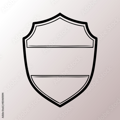 Blank Shield Shape Badge Template for Security and Protection Logos
