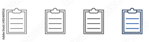 
outline icon set holder with paper document clip design